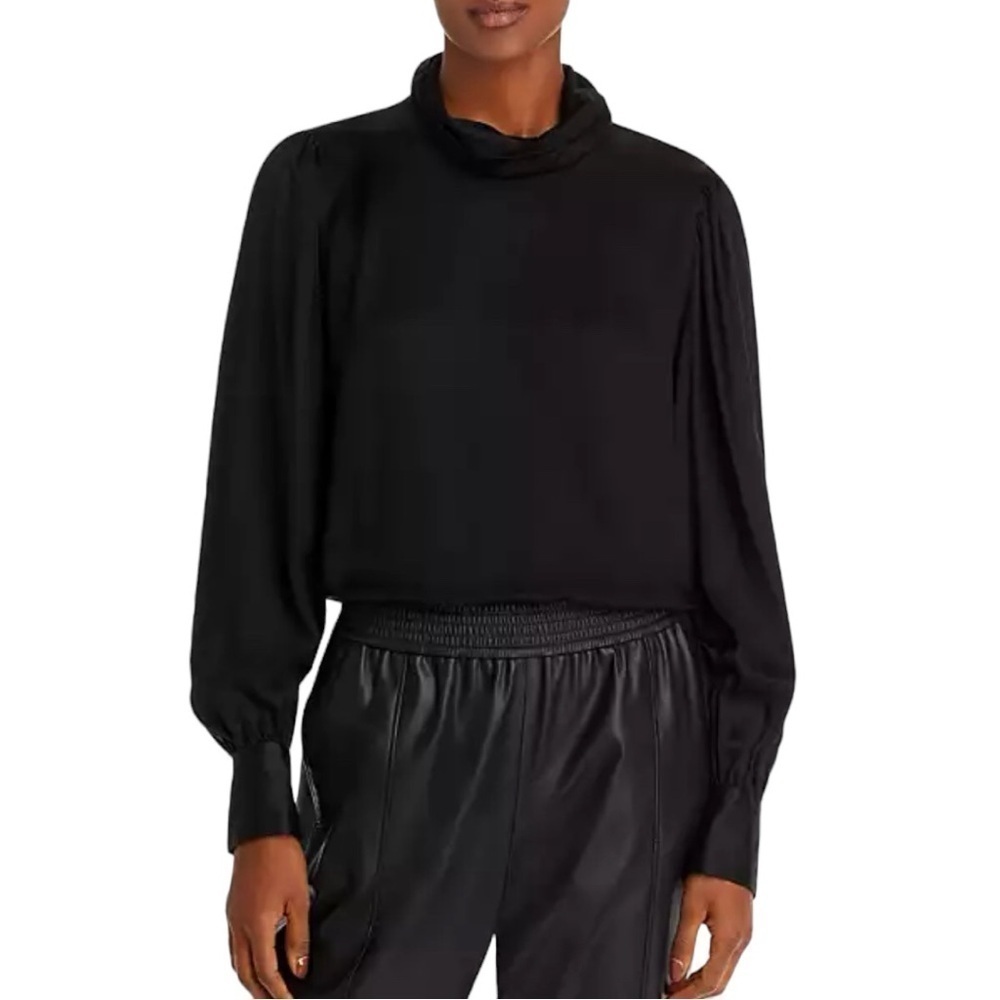 NWT Boss Ivinta Black Long Sleeve Blouse Size 4